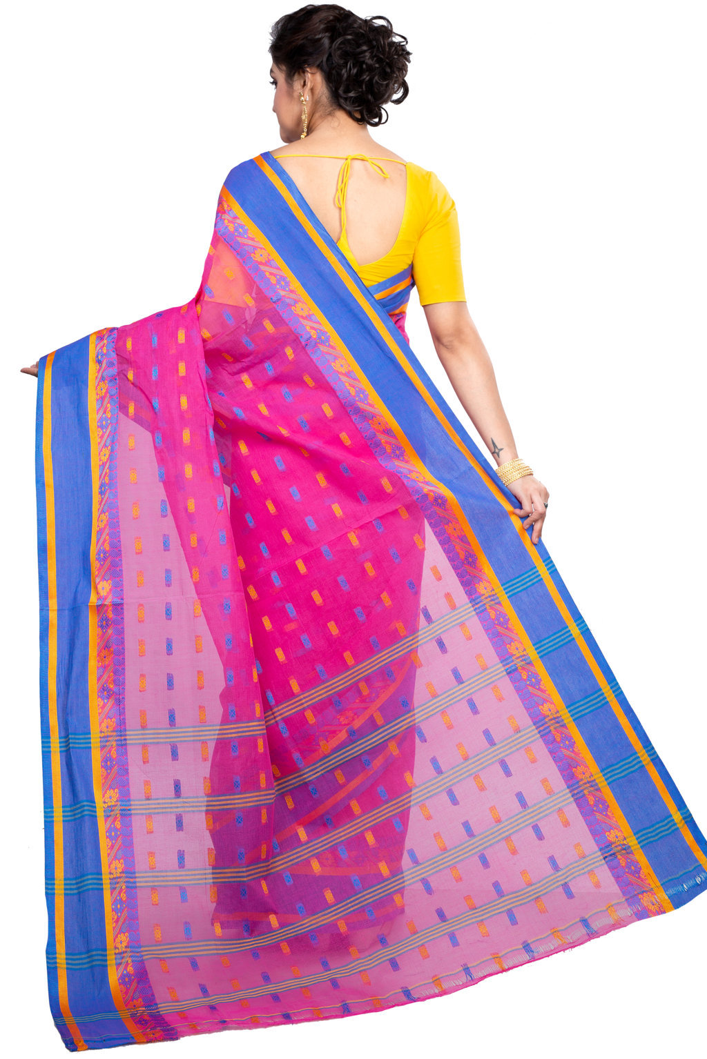 Pink Pure Cotton ToraPar Tant Saree (880)